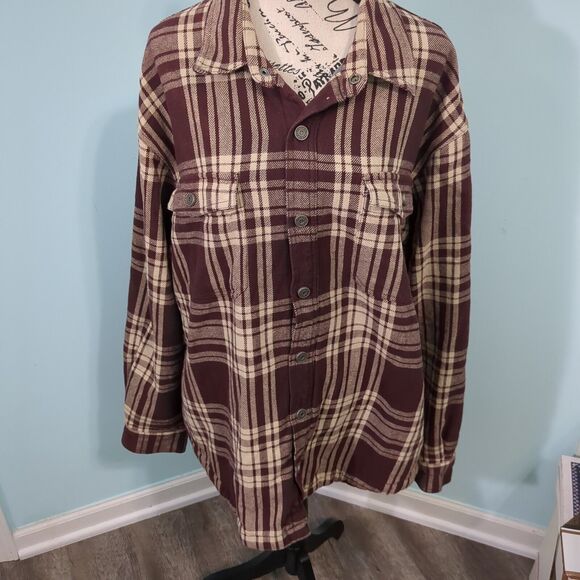 Duluth extra LARGE Flap Jack Fleece Lined Heavy Flannel Shirt Jacket Men - Picture 1 of 5